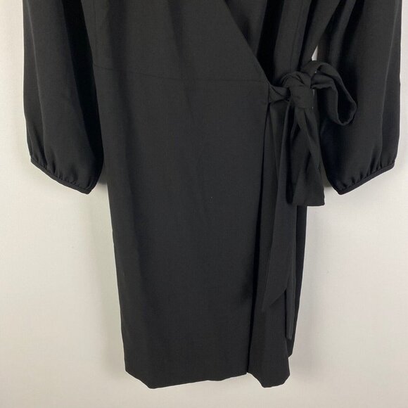 J. Crew Black Midi Wrap Dress - Picture 3 of 9